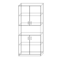 Szafa Biurowa S5 Zamykana/Otwarta 3 Strefy Płyta 18 mm | Asgard