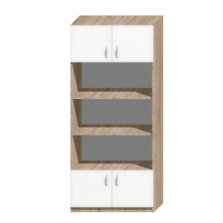 Szafa Biurowa S6 3 Półki Otwarte Zamykane Sekcje Płyta 18 mm | Asgard