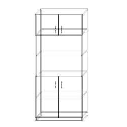 Szafa Biurowa S7 5 Stref Zamykane i Otwarte Płyta 18 mm | Asgard
