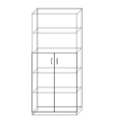 Szafa Biurowa S8 Zamykany Dół Otwarta Góra 3 Sekcje | Asgard