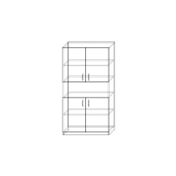 Szafa S5W150 Niski 150 cm Trójdzielna Góra/Dół Zamykany | Asgard